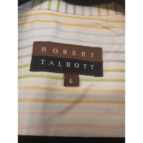 NWOT Robert Talbott Multicolor Pastel Men Short Sleeve Button Front Size Large - Picture 4 of 7